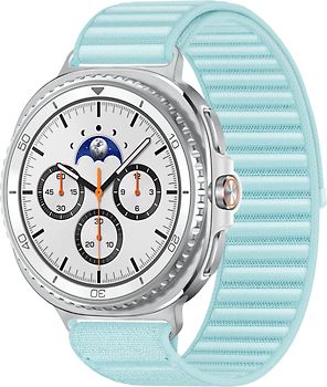 Samsung Galaxy Watch8 Classic 46 mm Boîtier aluminium blanc sur Confort M/L vert d'eau [Wi-Fi]