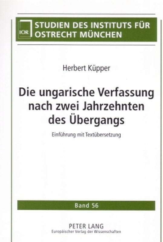 Die ungarische Verfassung nach zwei Jahrzehnten des Übergangs