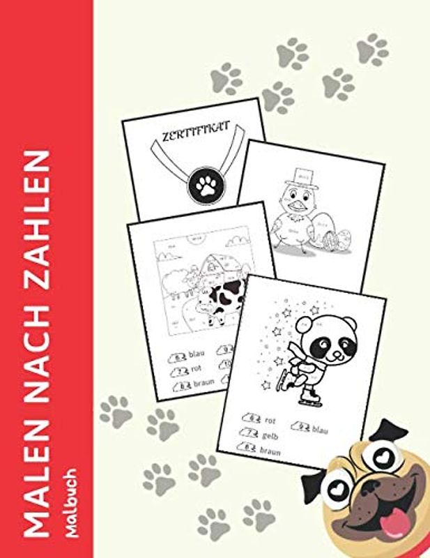Malen nach Zahlen Malbuch: 1. Klasse Mathe Malblock, Rechnen und Malen für Kinder
