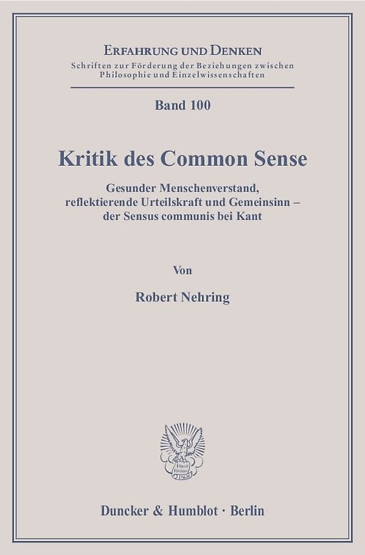 Kritik des Common Sense.
