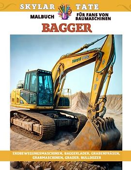 Bagger – Malbuch für Fans von Baumaschinen – Erdbewegungsmaschinen, Baggerlader, Grabenfräsen, Grabmaschinen, Grader, Bulldozer