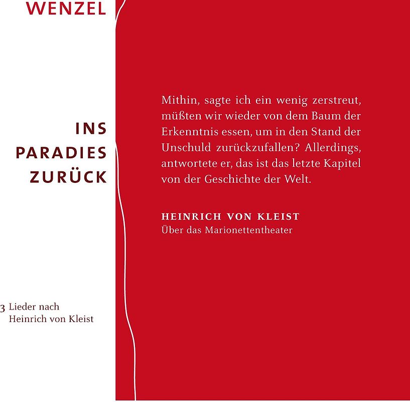 CD Wenzel "Ins Paradies zurück"