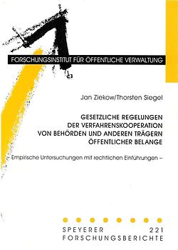 Gesetzliche Regelungen der Verfahrenskooperation von Behörden und anderen Trägern öffentlicher Belange