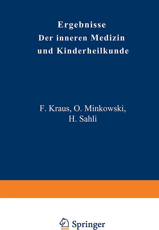 Ergebnisse der Inneren Medizin und Kinderheilkunde