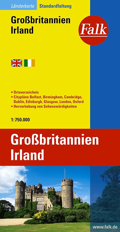 Falk Länderkarte Großbritannien, Irland 1:750 000
