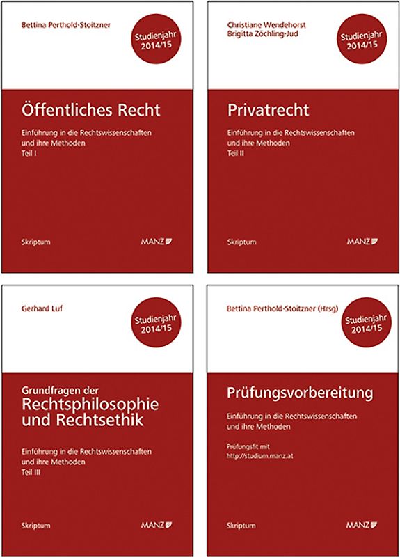 Einführung in die Rechtswissenschaften und ihre Methoden Prüfungsvorbereitung, Teil I, Teil II, Teil III für das Studienjahr 2014/15