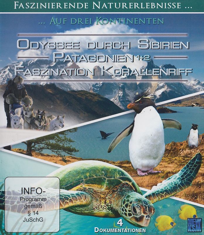 Faszinierende Naturerlebnisse auf drei Kontinenten: Odyssee durch Sibirien / Patagonien 1 + 2 / Faszination Korallenriff Blu-ray Disc