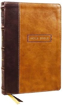 KJV Holy Bible with Apocrypha and 73,000 Center-Column Cross References, Brown Leathersoft, Red Letter, Comfort Print (Thumb Indexed): King James Version