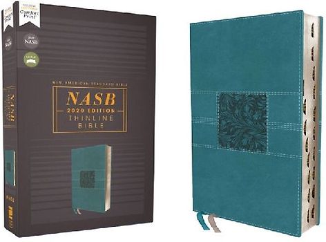 Nasb, Thinline Bible, Leathersoft, Teal, Red Letter Edition, 2020 Text, Thumb Indexed, Comfort Print