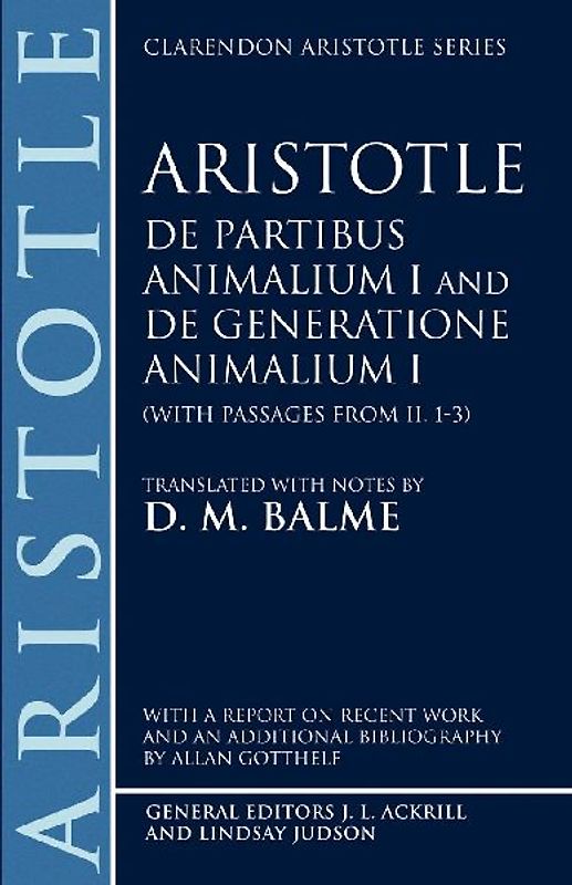 de Partibus Animalium I and de Generatione Animalium I
