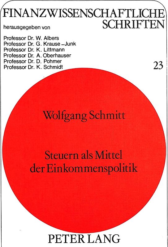 Steuern als Mittel der Einkommenspolitik