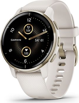 Garmin Venu 2 Plus 43 mm gold am Silikonarmband beige [Wi-Fi]