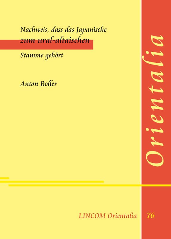 Nachweis, dass das Japanische zum ural-altaischen Stamme gehört