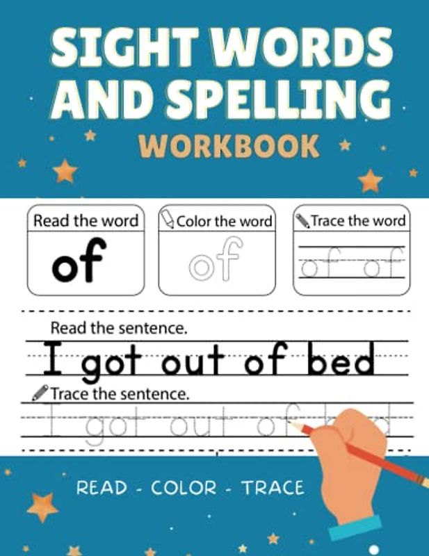 Sight Words and Spelling Workbook: Read, Color, Trace