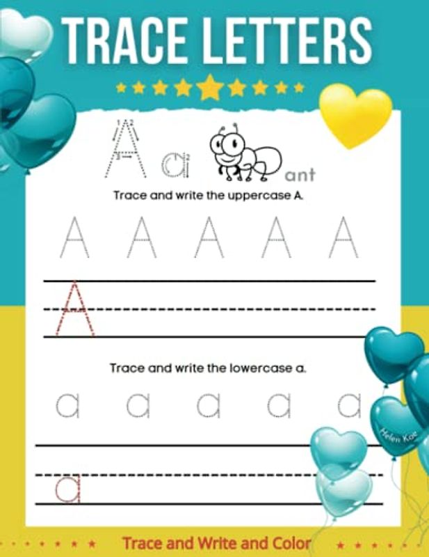 Trace Letters: Trace Letters Write Letters and Color