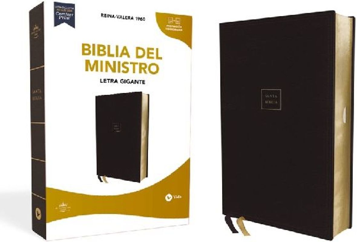 Rvr60, Biblia del Ministro, Letra Gigante, Leathersoft, Negro, Palabras de Jesús En Rojo, Comfort Print