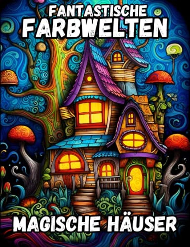 Fantastische Farbwelten: Magische Häuser, Malbuch für Erwachsene: Feenhäuser Zauberwald