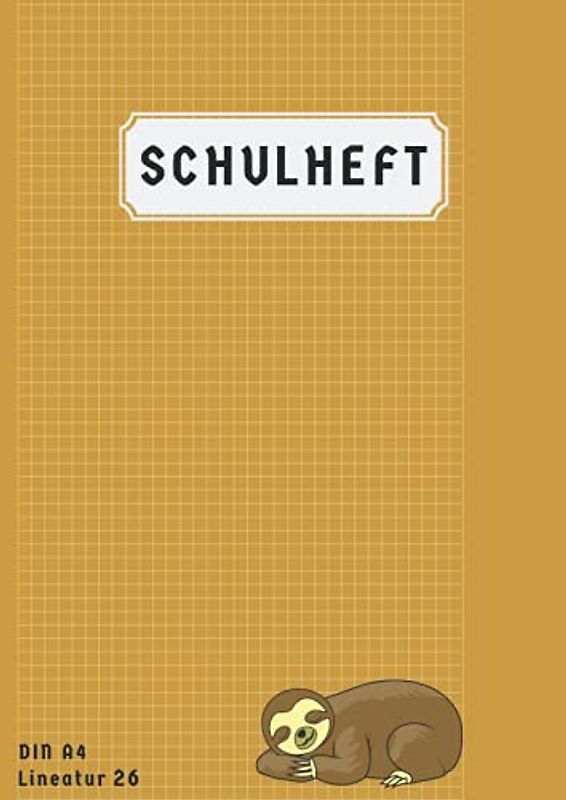 Schulheft A4 Lineatur 26: mit Rand Block | Matheheft a4 lineatur 26 Kariert 50 Blatt | Orange