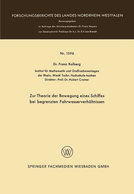 Zur Theorie der Bewegung eines Schiffes bei begrenzten Fahrwasserverhältnissen