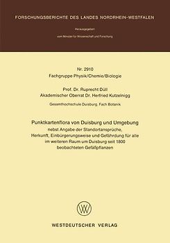 Punktkartenflora von Duisburg und Umgebung