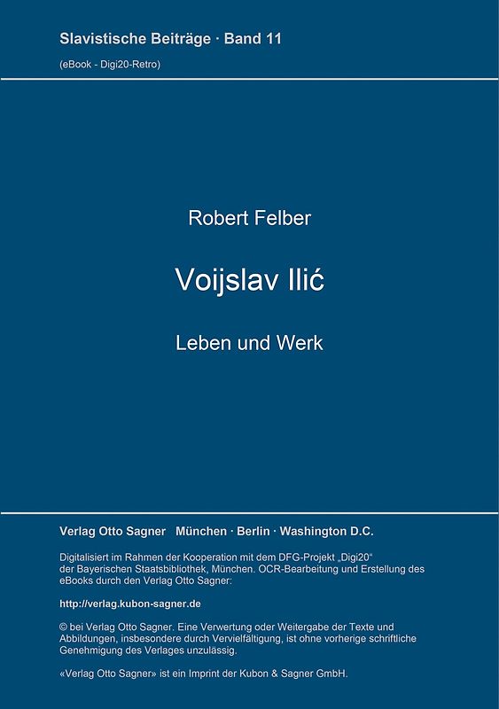 Voijslav Ilić. Leben und Werk