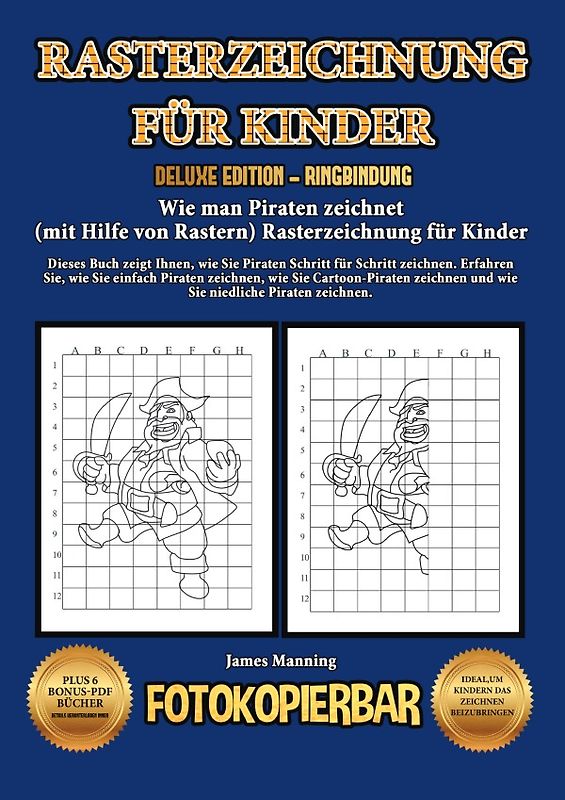 Wie man Piraten zeichnet (mit Hilfe von Rastern) Rasterzeichnung für Kinder