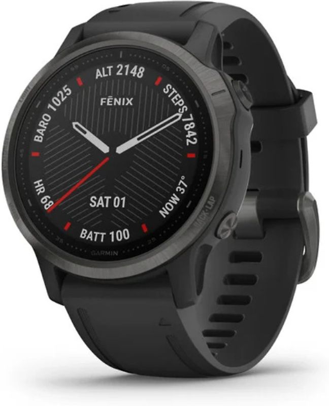 Garmin Fenix 6S Sapphire 42 mm noir et bracelet en silicone noir