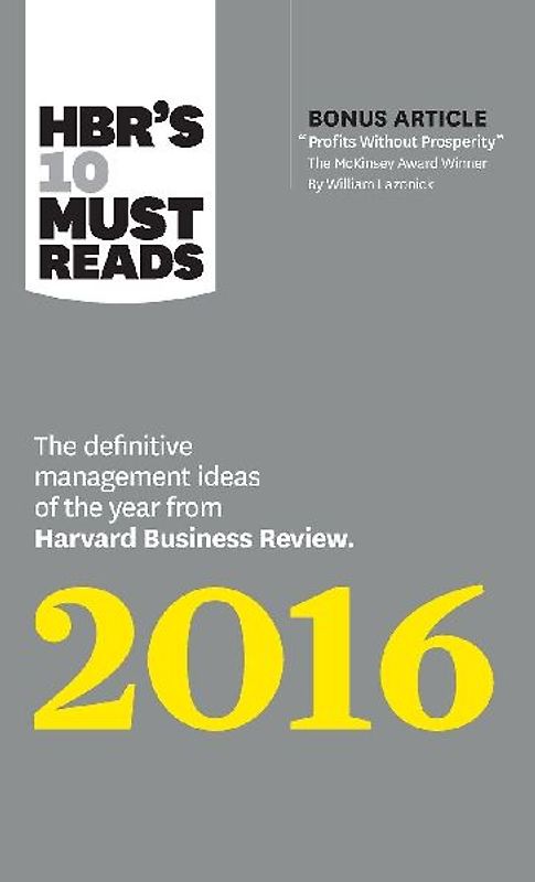 Hbr's 10 Must Reads 2016