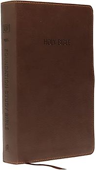 KJV, Foundation Study Bible, Leathersoft, Brown, Thumb Indexed, Red Letter: Holy Bible, King James Version