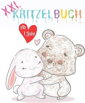XXL Kritzelbuch ab 1 Jahr: Erstes großes Ausmalbuch mit einfachen und kleinkindgerechten Motiven zum kreativen Ausmalen und Kritzeln - Ideales Geschenk für Kinder zwischen 1-3 Jahren
