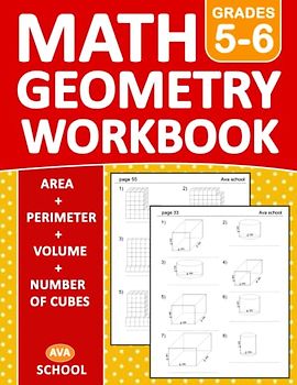 Math Geometry Workbook For Grades 5-6 Area, Perimeter, Volume, Number of Cubes With Answers: Geometry Math Practice Workbook For 5th Grade and 6th ... | Geometry Worksheetse For Grades 5-6