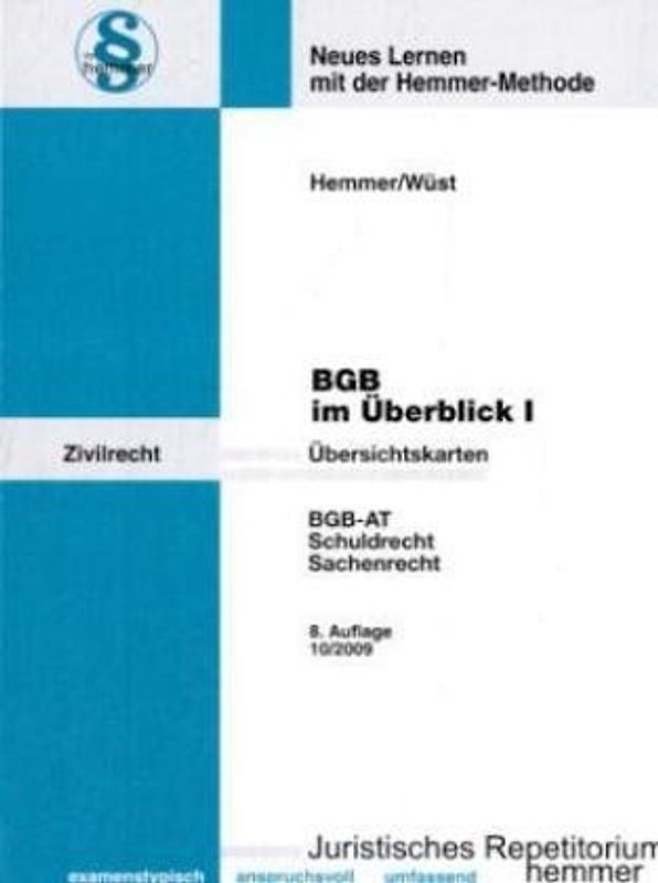 BGB im Überblick I - Übersichtskarteikarten