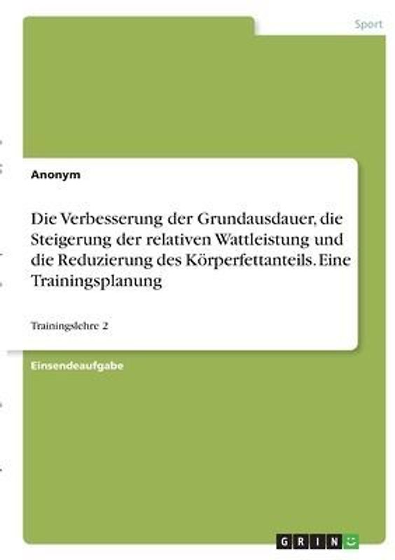 Die Verbesserung der Grundausdauer, die Steigerung der relativen Wattleistung und die Reduzierung des Körperfettanteils. Eine Trainingsplanung