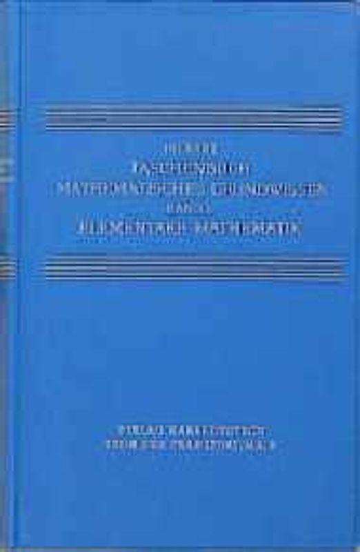 Taschenbuch mathematisches Grundwissen. Elementare Mathematik