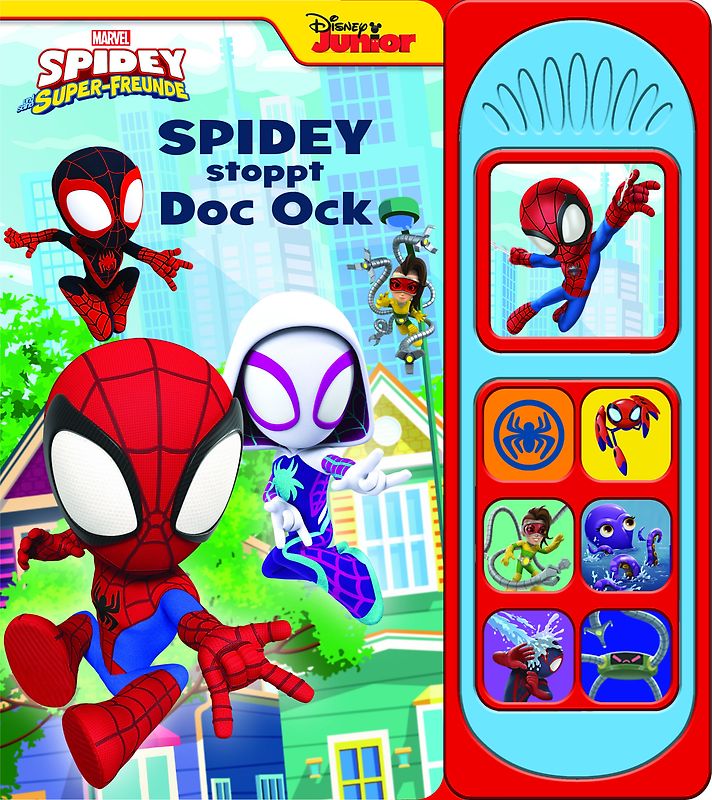 Marvel Spidey und seine Super-Freunde - Spidey stoppt Doc Ock - Soundbuch - Pappbilderbuch mit 7 netz-takulären Geräuschen