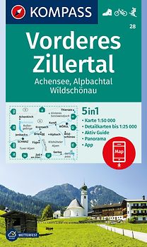 KOMPASS Wanderkarte 28 Vorderes Zillertal 1:50.000
