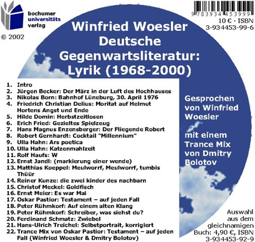 Deutsche Gegenwartsliteratur: Lyrik (1968-2000)