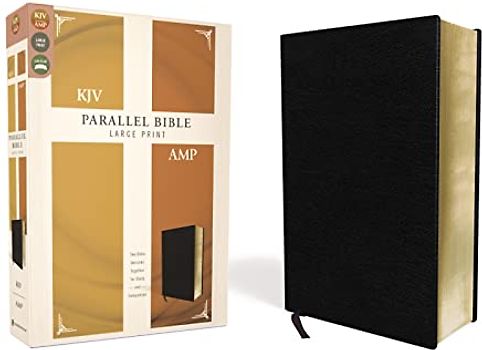 KJV, Amplified, Parallel Bible, Large Print, Bonded Leather, Black, Red Letter