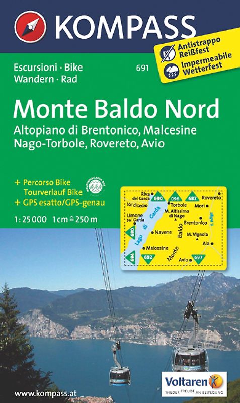 KOMPASS Wanderkarte Monte Baldo Nord