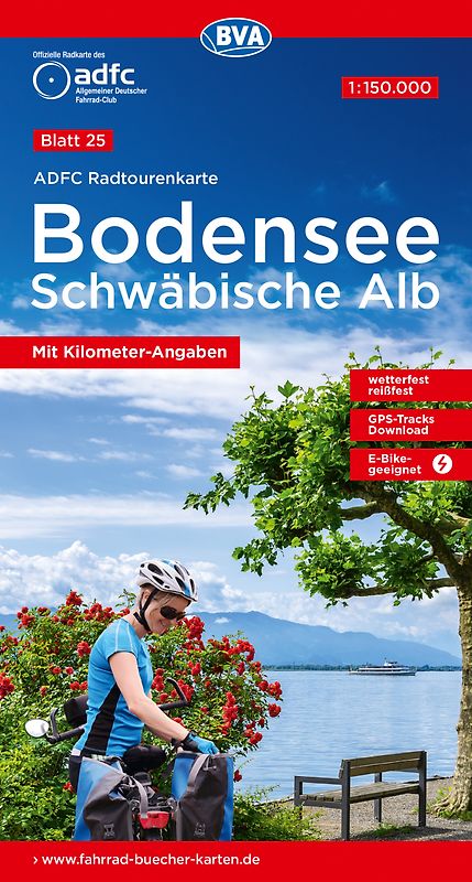 BVA ADFC Radtourenkarte Bodensee Schwäbische Alb 1:150.000