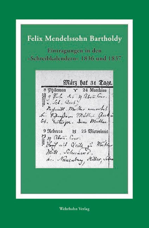 Eintragungen in den 'Schreibkalendern' 1836 und 1837