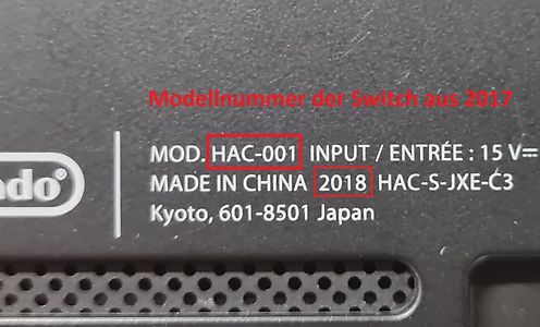 Modellnumer der Switch aus 2017