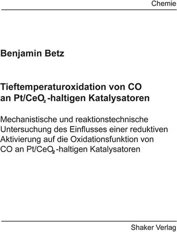 Tieftemperaturoxidation von CO an Pt/CeO<sub>2</sub>-haltigen Katalysatoren