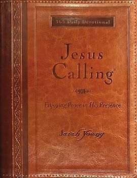 Jesus Calling, Large Text Brown Leathersoft, with Full Scriptures