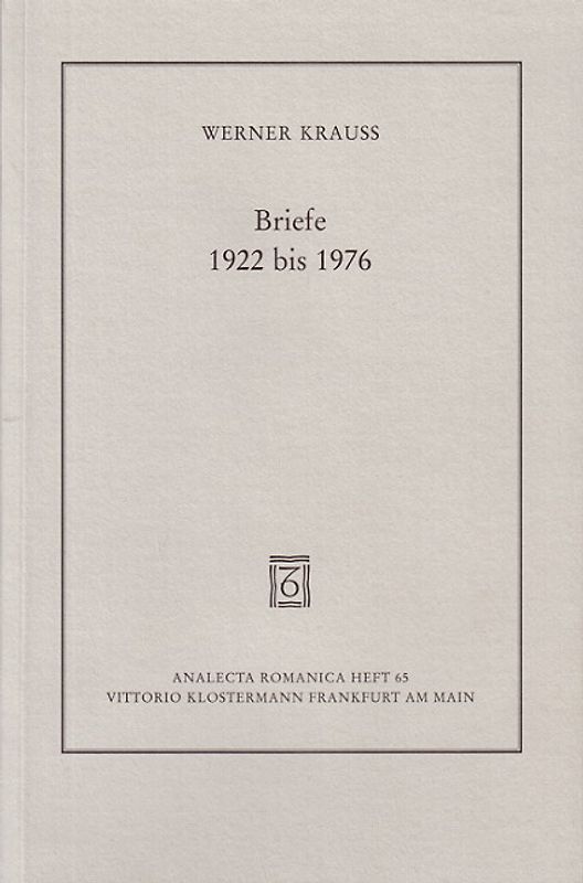 Briefe 1922 bis 1976