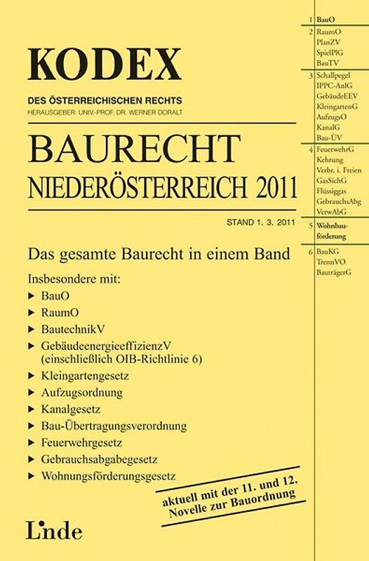 KODEX Baurecht Niederösterreich 2011