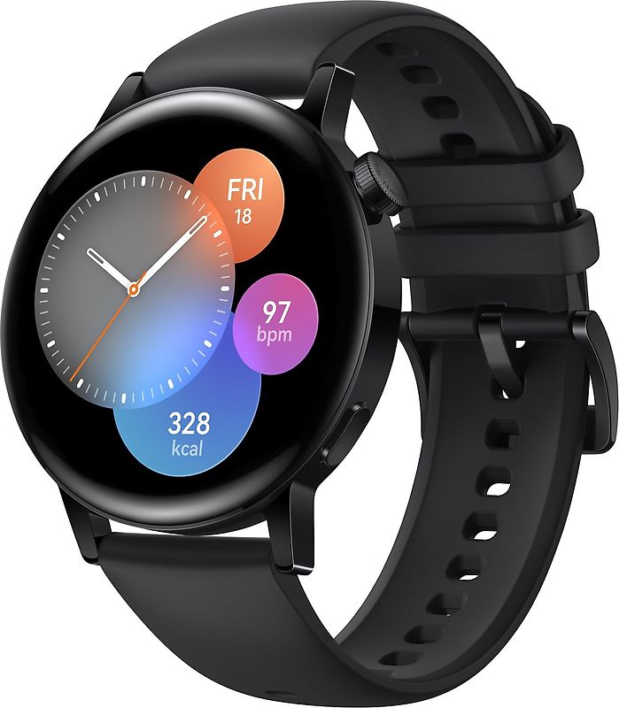 Huawei Watch GT 3 42 mm noir avec bracelet fluorélastomère noir