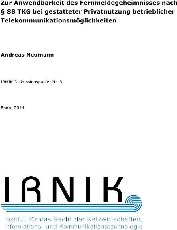 IRNIK-Diskussionspapiere / IRNIK-Diskussionspapier Nr. 3