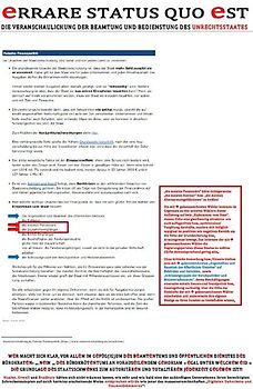 eNTEIGNUNG / eRRARE STATUS QUO eST (DIE VERANSCHAULICHUNG DER BEAMTUNG UND BEDIENSTUNG DES UNRECHTSSTAATES)