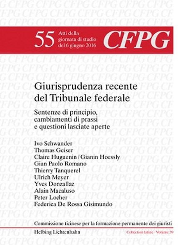 Giurisprudenza recente del Tribunale federale
